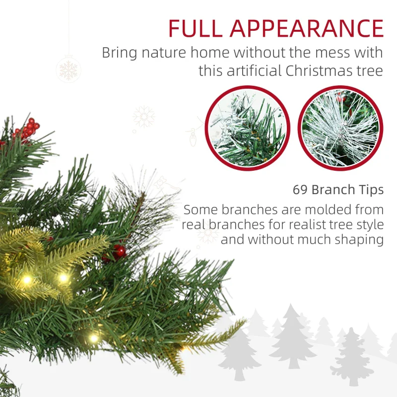 2 Pack Prelit Artificial Christmas Tree Cordless with 69 Branches - Image 2