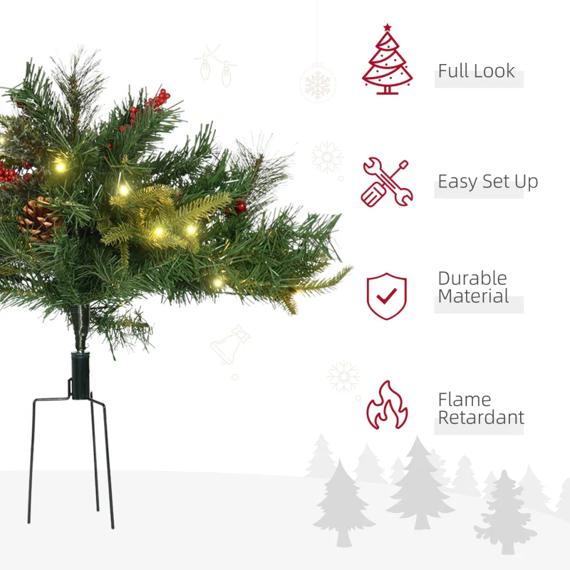 2 Pack Prelit Artificial Christmas Tree Cordless with 69 Branches - Image 3