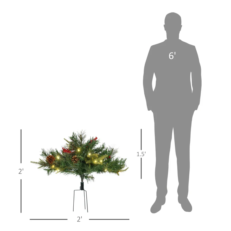 2 Pack Prelit Artificial Christmas Tree Cordless with 69 Branches - Image 4