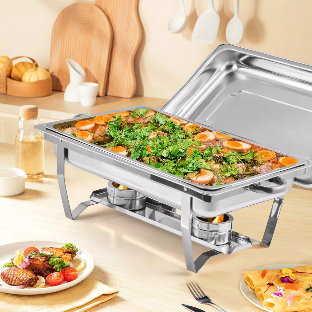 2-Pack Stainless Steel Chafing Dishes - Silver - Image 5