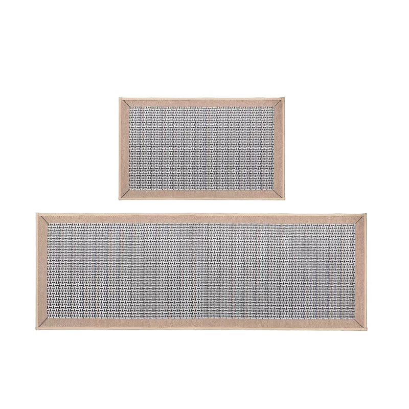 2 Piece Kitchen Mats Set with Rubber Backing, 19.7"x31.5"+19.7"x70.9"