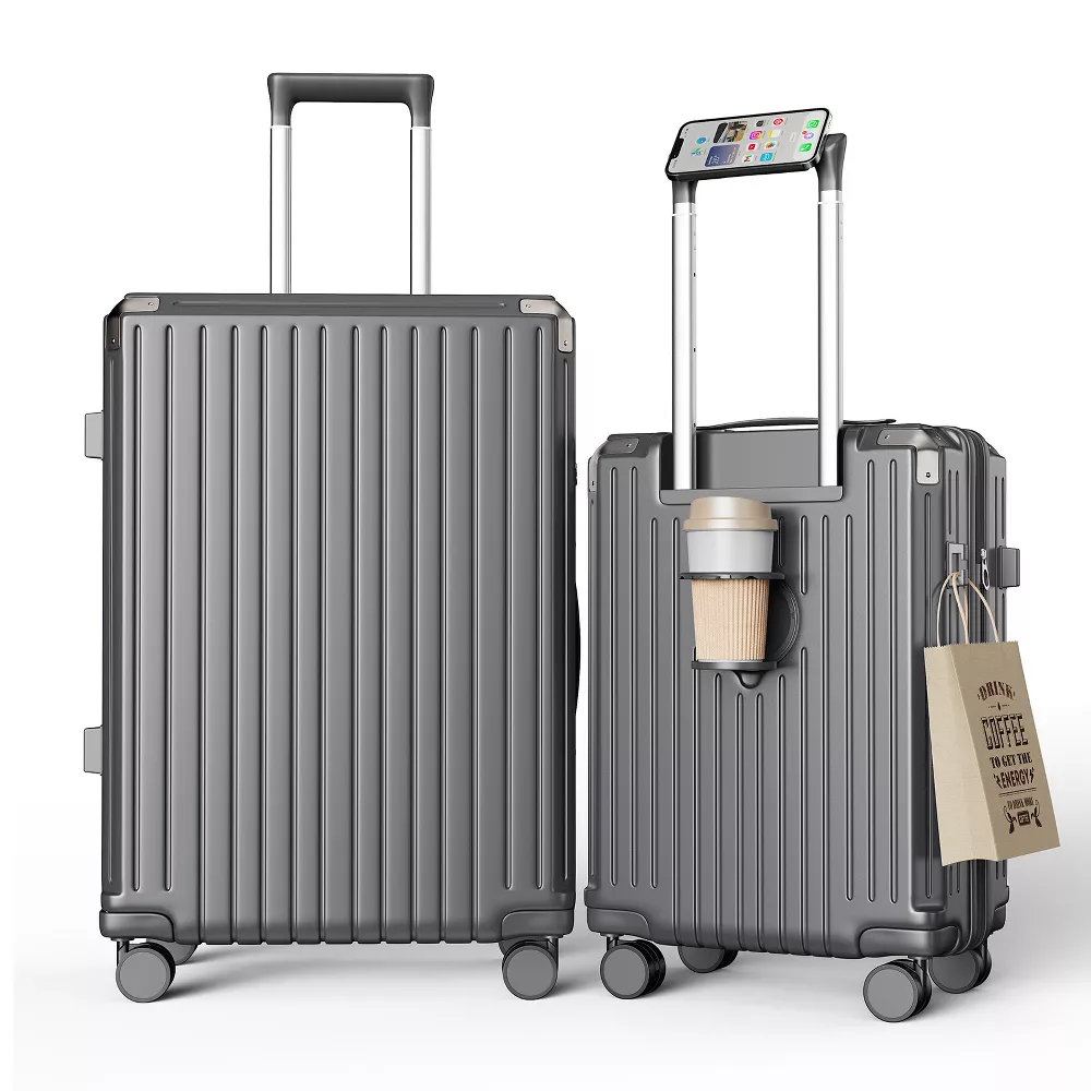 2 Piece Luggage Set PC Hard Shell Suitcases with Spinner Wheels 2-BOXES