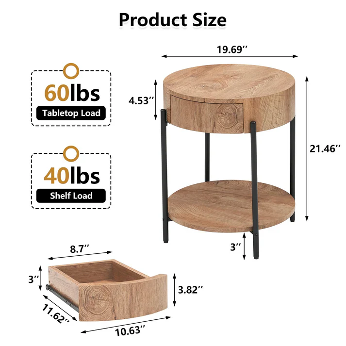 2-Tier Round End Table - Image 5