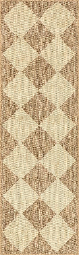 2' x 8' Outdoor Performance Area Rug, Sabina Brown,