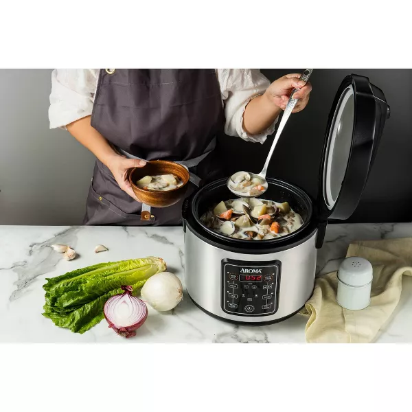 20 Cup Digital Multicooker & Rice Cooker - Stainless Steel: 5 Settings, Automatic Keep Warm, Nonstick - Image 4