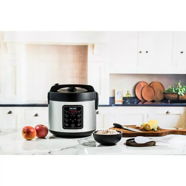 20 Cup Digital Multicooker & Rice Cooker - Stainless Steel: 5 Settings, Automatic Keep Warm, Nonstick - Image 5