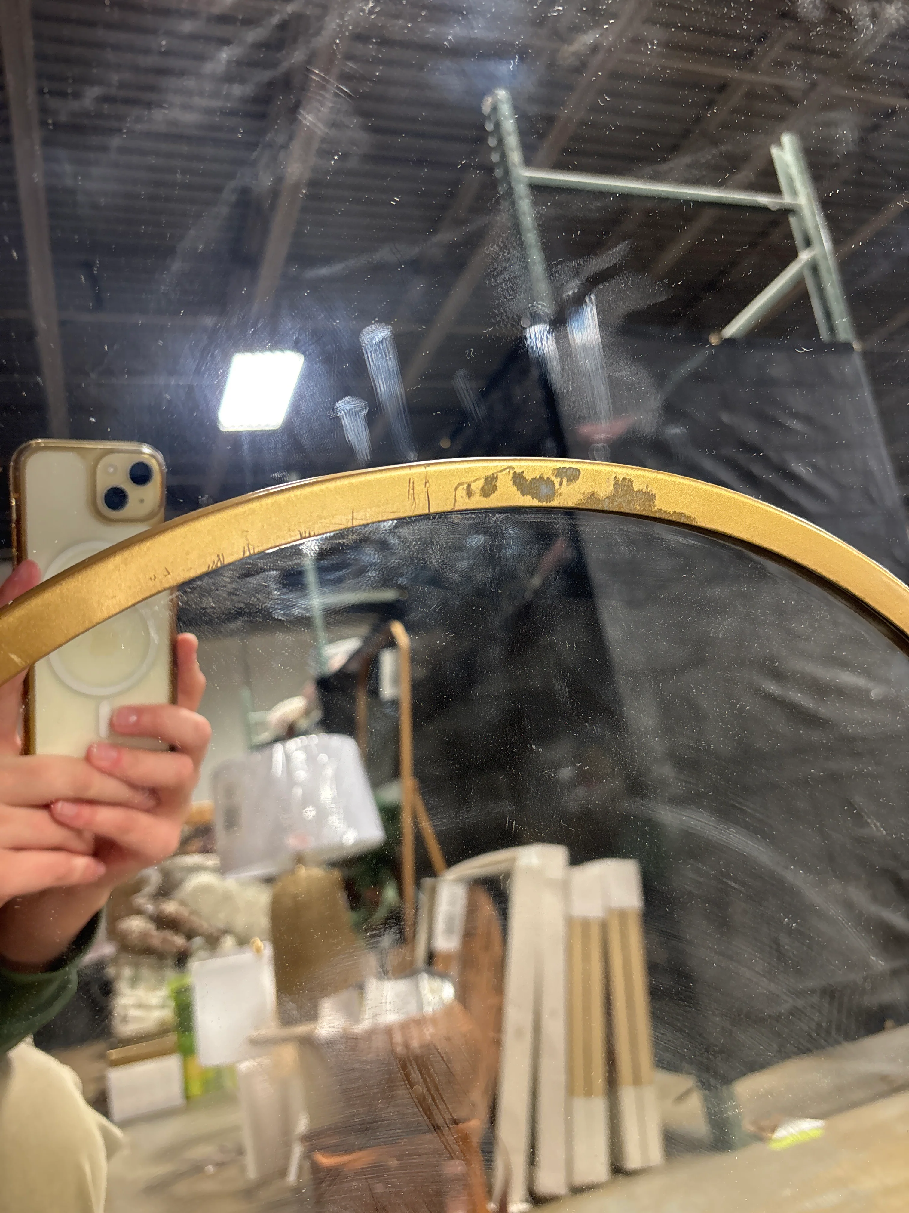 20" x 30" Decorative Wall Mirror Gold Modern SHOWROOM ITEM - Image 3