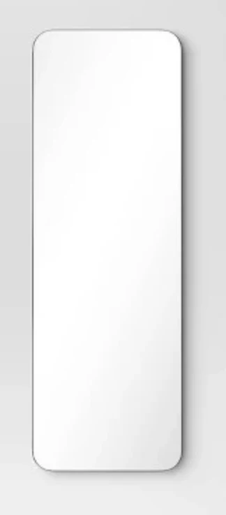 20" x 60" Infinity Full Length Mirror Black - Threshold: Modern Rectangle Wall Mount, Powder-Coated Metal Frame SHOWROOM ITEM