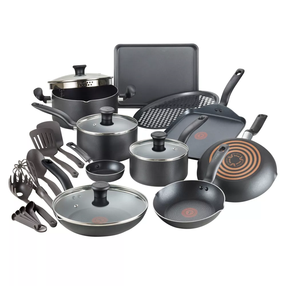 20pc Simply Cook Nonstick Cookware Set Black