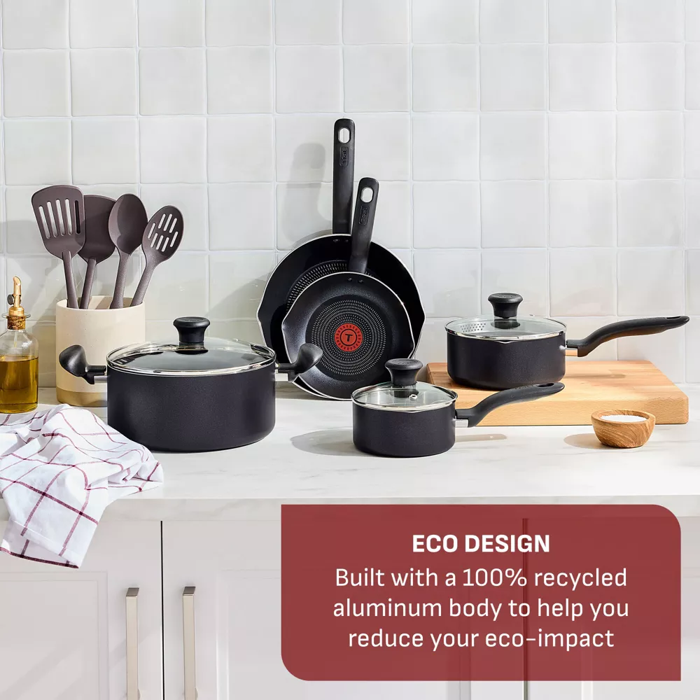 20pc Simply Cook Nonstick Cookware Set Black - Image 3