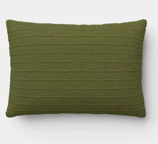20"x14" Lumbar Solid Textural Weave Outdoor Back Cushion - Threshold™ SHOWROOM ITEM