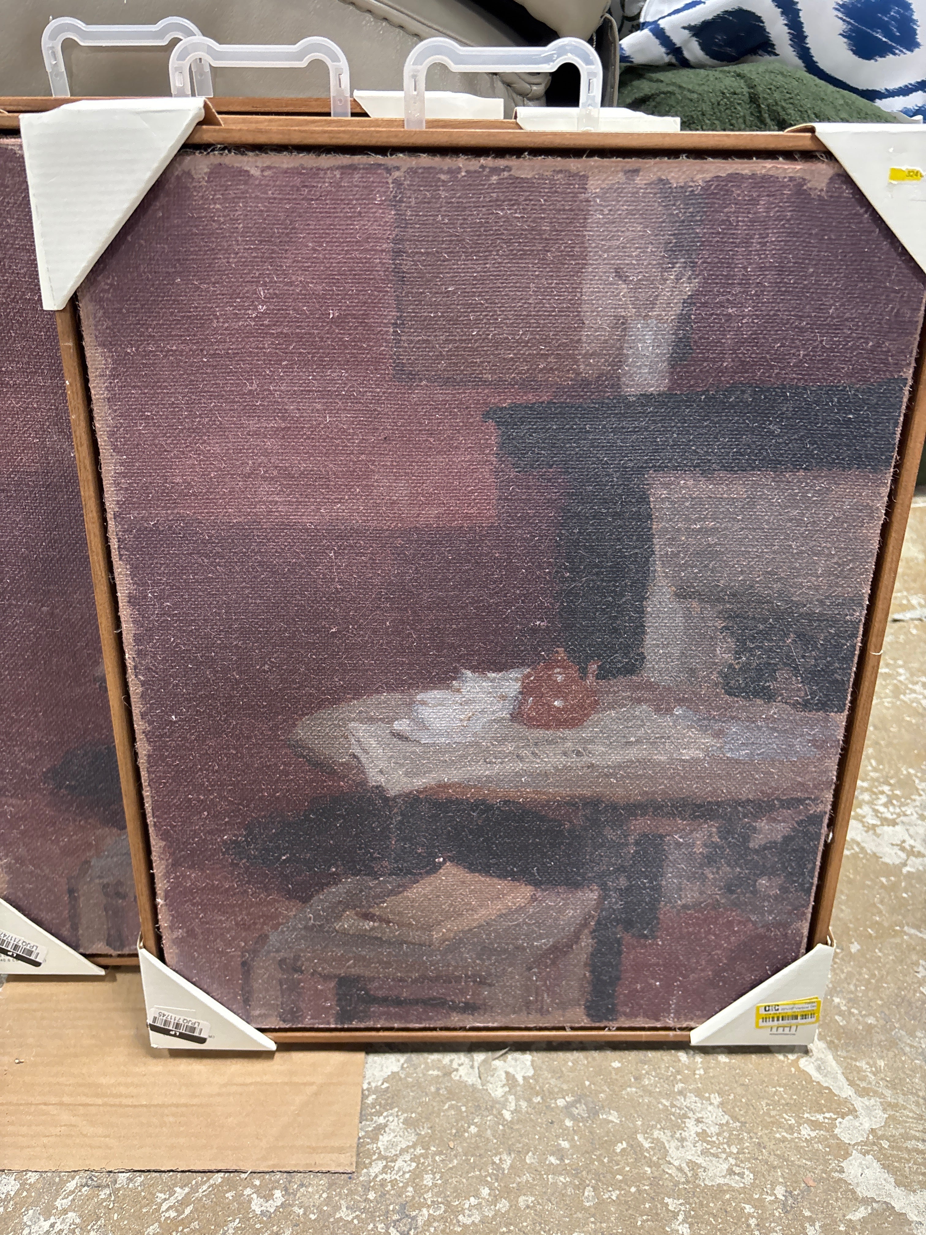 20"x16" Vertical Dining Still Life Framed Burlap Wall Art SHOWROOM ITEM - Image 3