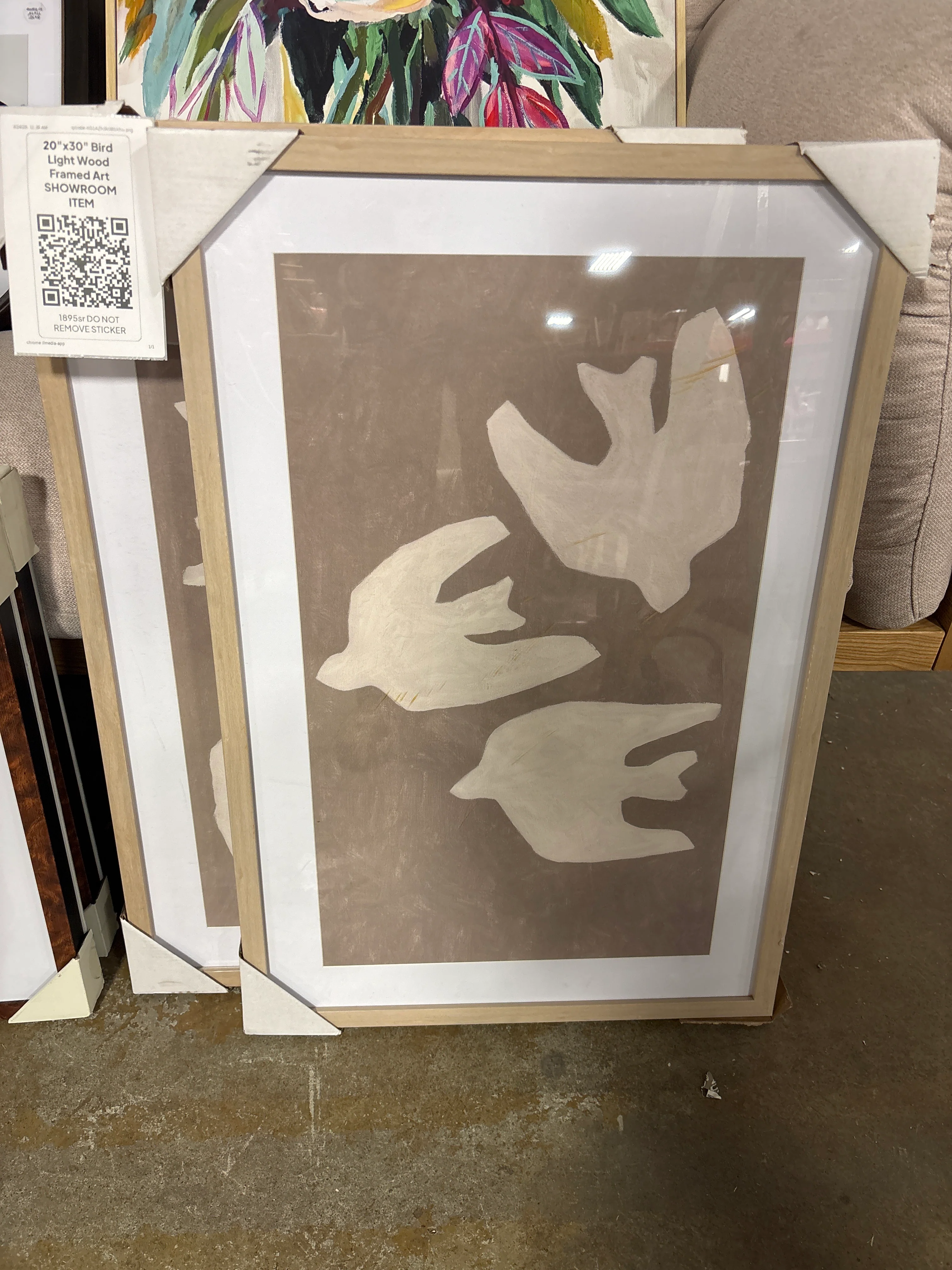 20"x30" Bird Light Wood Framed Art SHOWROOM ITEM - Image 2