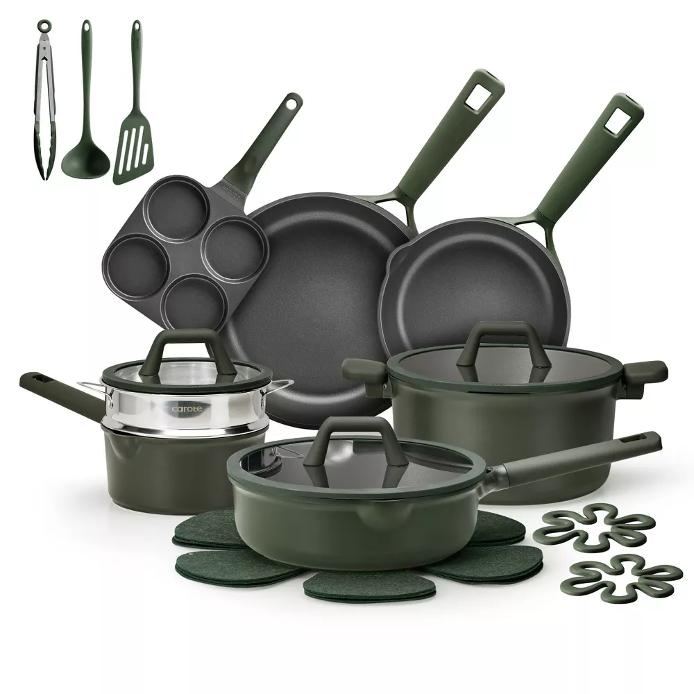 Nonstick Cookware Set Dark Green - Image 4