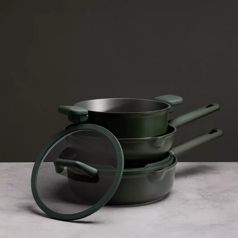 2pc Nonstick Cookware Set Dark Green - Image 2