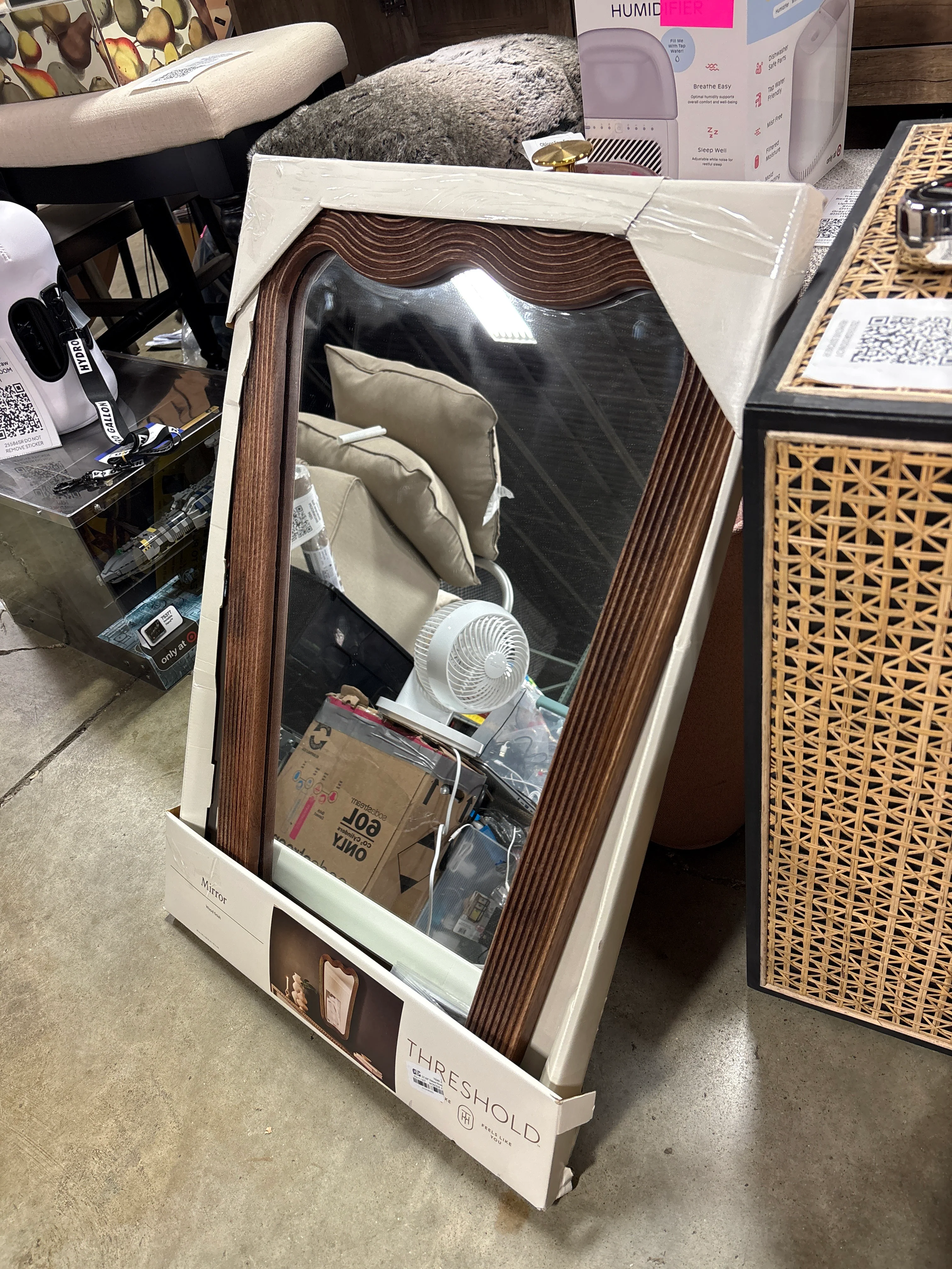 22"x30" Ribbed Wood Wall Mirror - Threshold™ SHOWROOM ITEM - Image 2