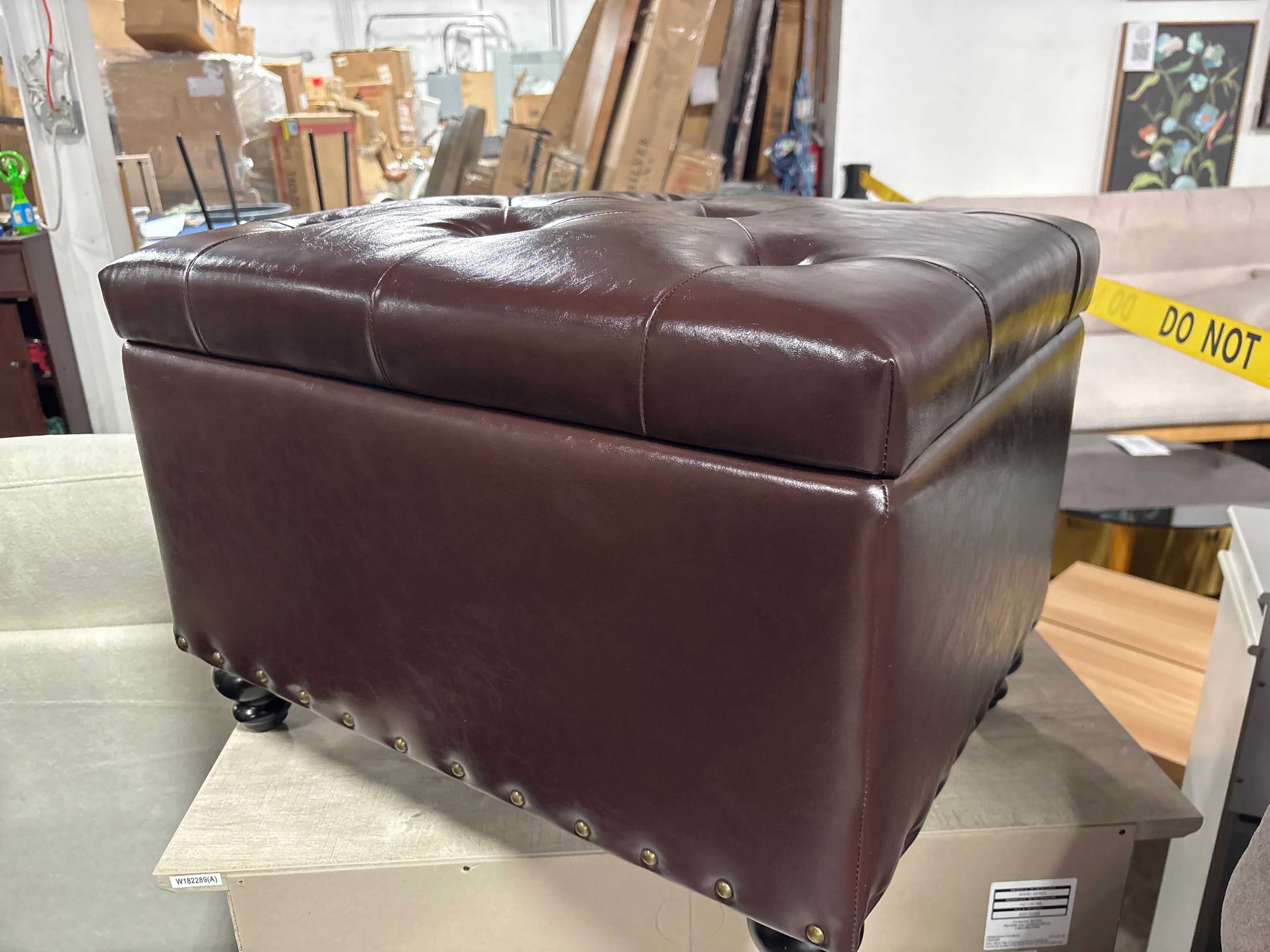 23.6" W Rectangle Upholstered Storage Ottoman SHOWROOM ITEM - Image 3