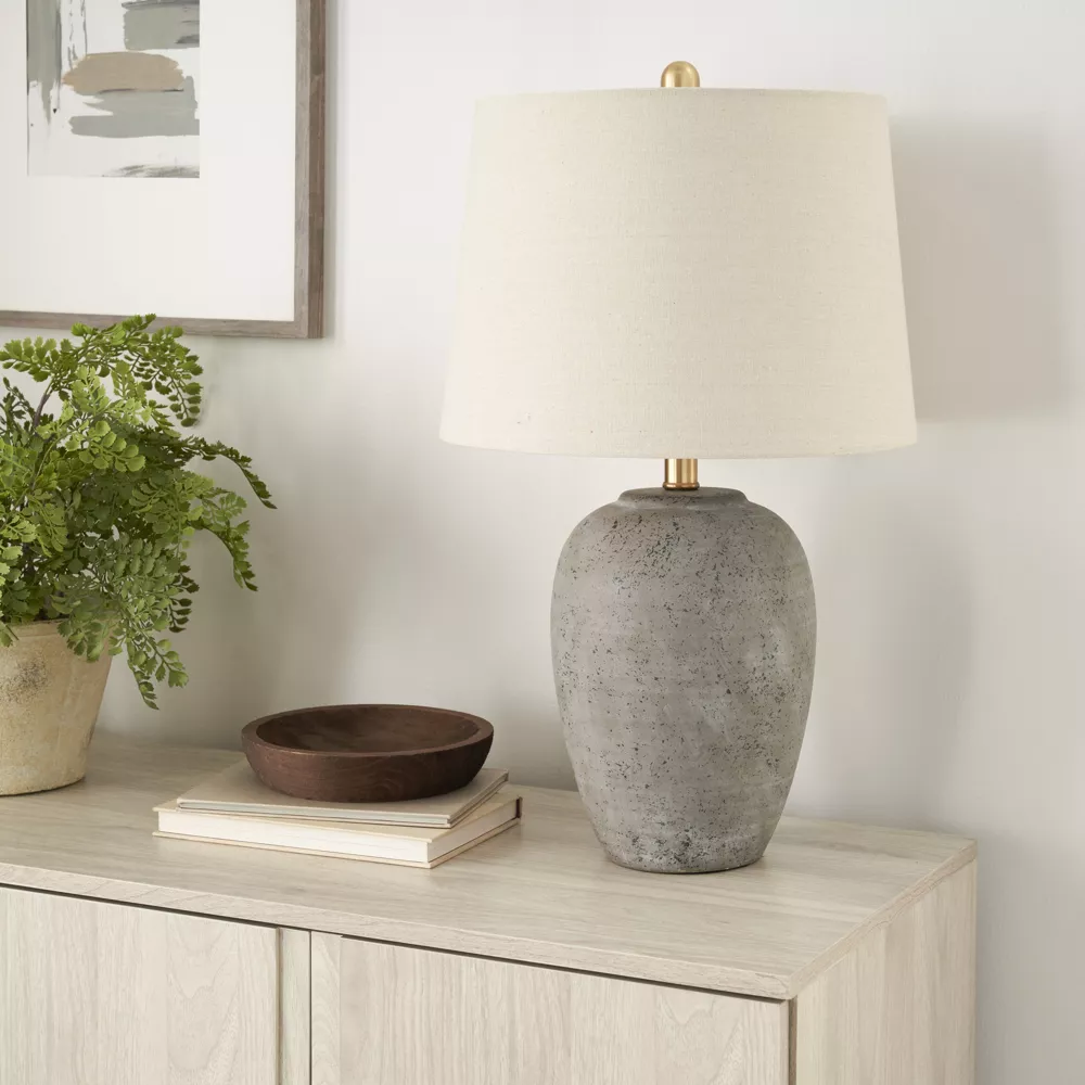 Farmhouse Ceramic Urn Pot Table Lamp - Image 2