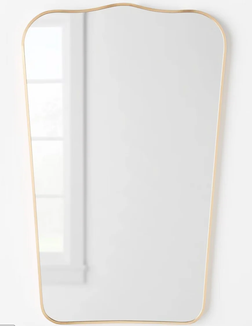 23" x 36" Metal Curved Top Mirror Gold - Threshold™ designed with Studio McGee SHOWROOM ITEM