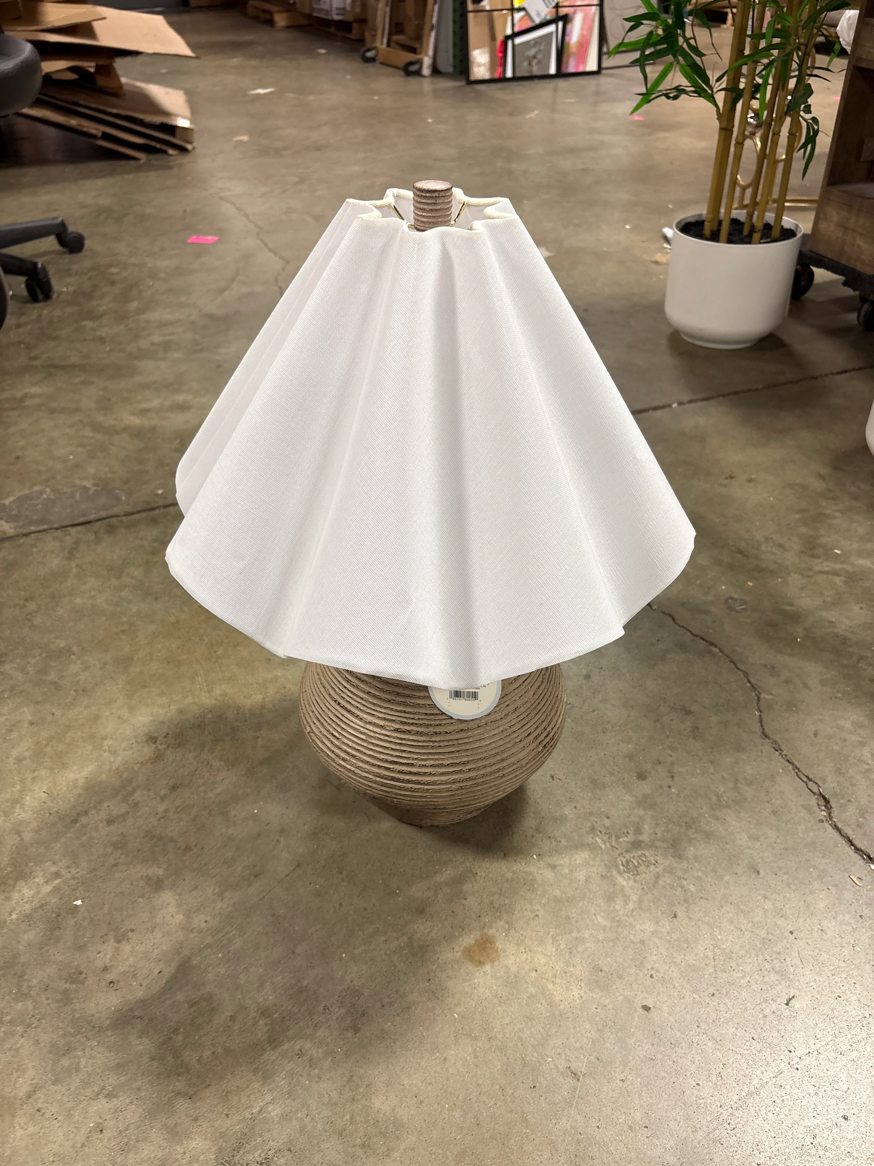 23"x17" Assembled Resin Table Lamp Tan - Threshold™ designed with Studio McGee SHOWROOM ITEM - Image 2