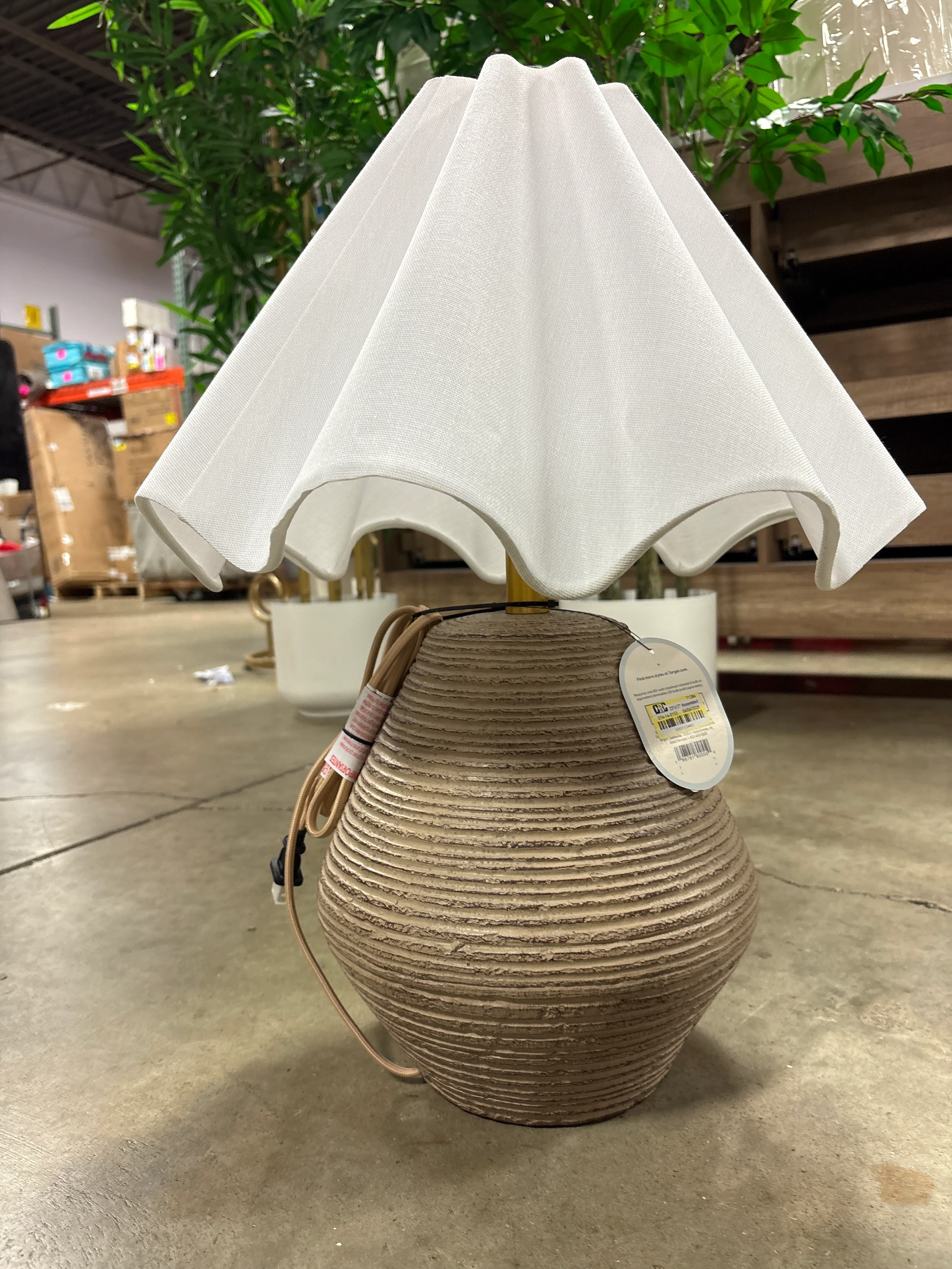 23"x17" Assembled Resin Table Lamp Tan - Threshold™ designed with Studio McGee SHOWROOM ITEM - Image 3