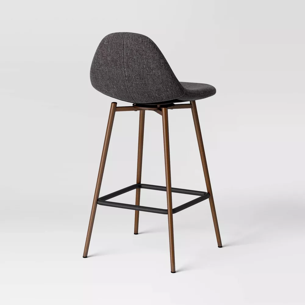 Copley Counter Height Barstool with Footrest Dark Gray - Image 3