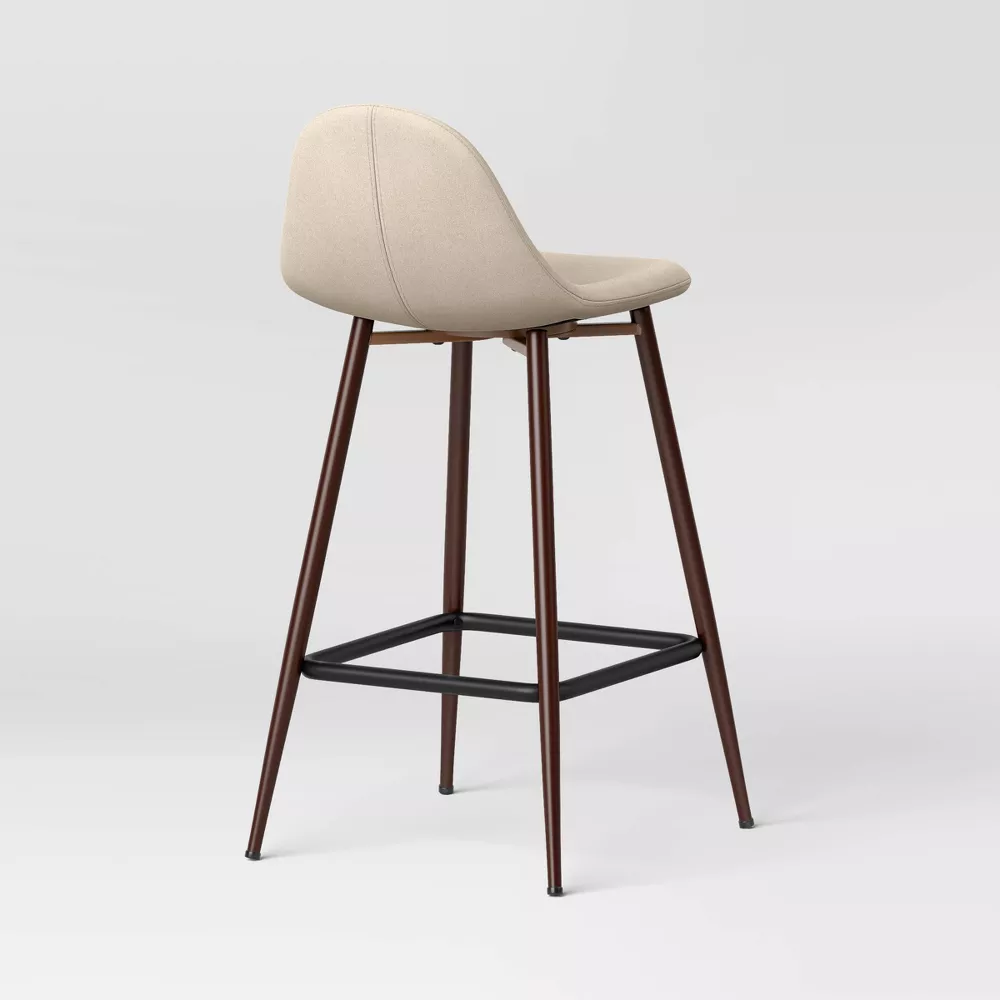 Copley Counter Height Barstool with Footrest Cream - Image 2