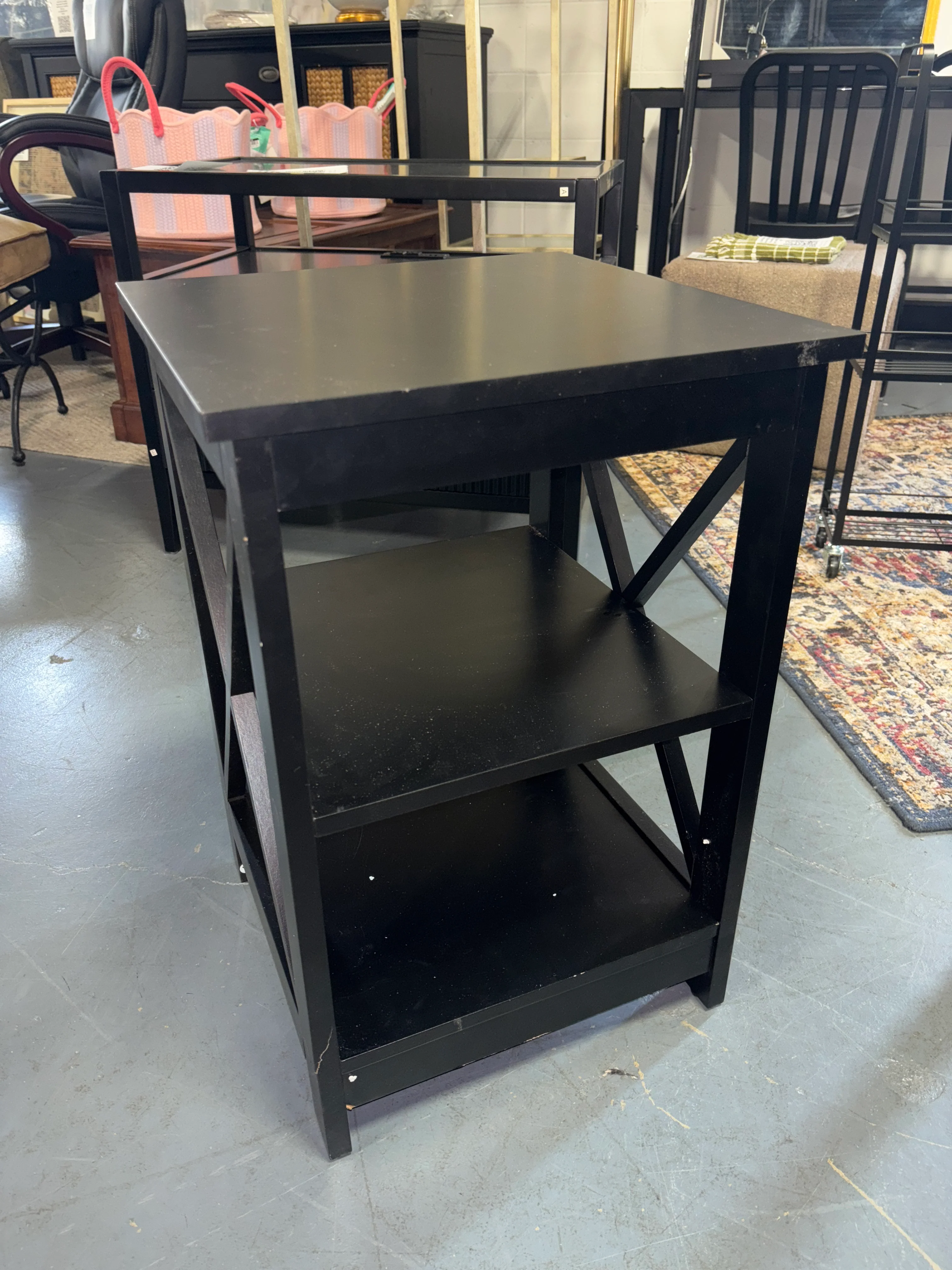 24" High Black Oxford Compact Side Table w/ MDF Legs SHOWROOM ITEM - Image 6