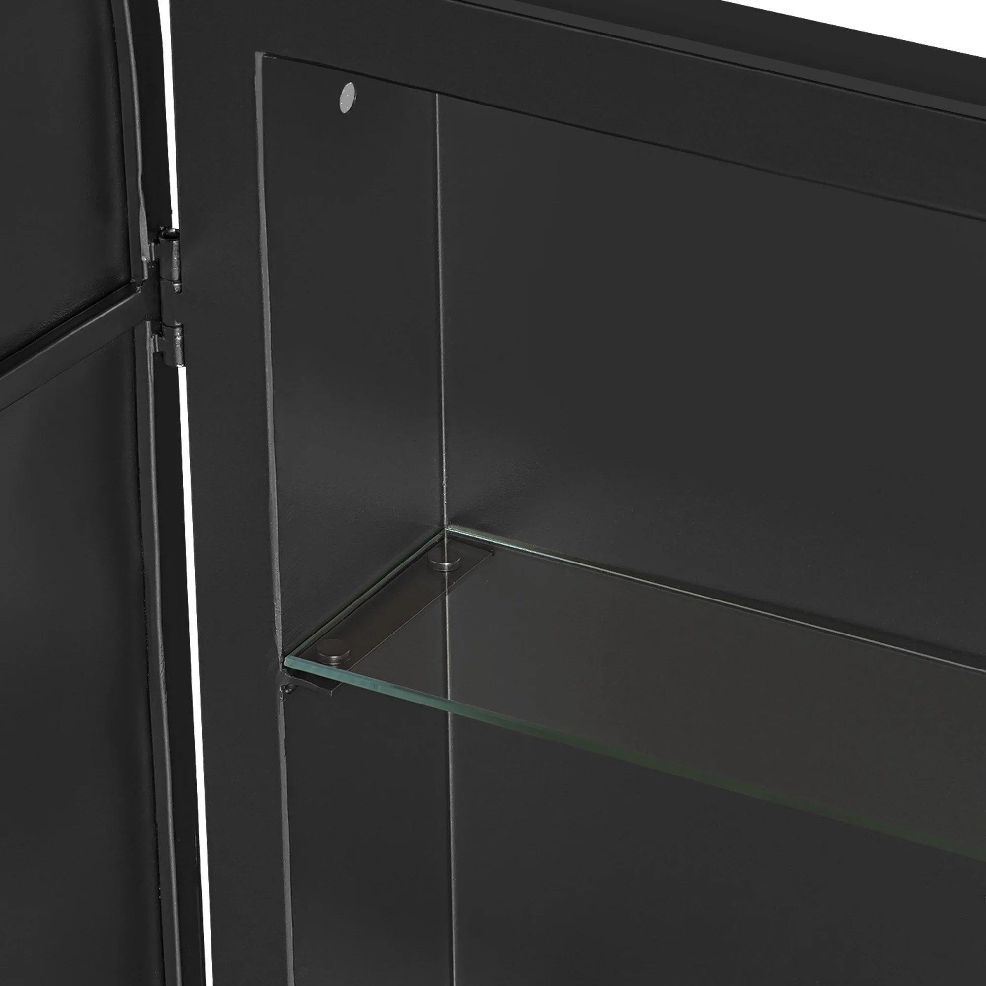Black Bathroom Medicine Cabinet with Mirror - Image 4