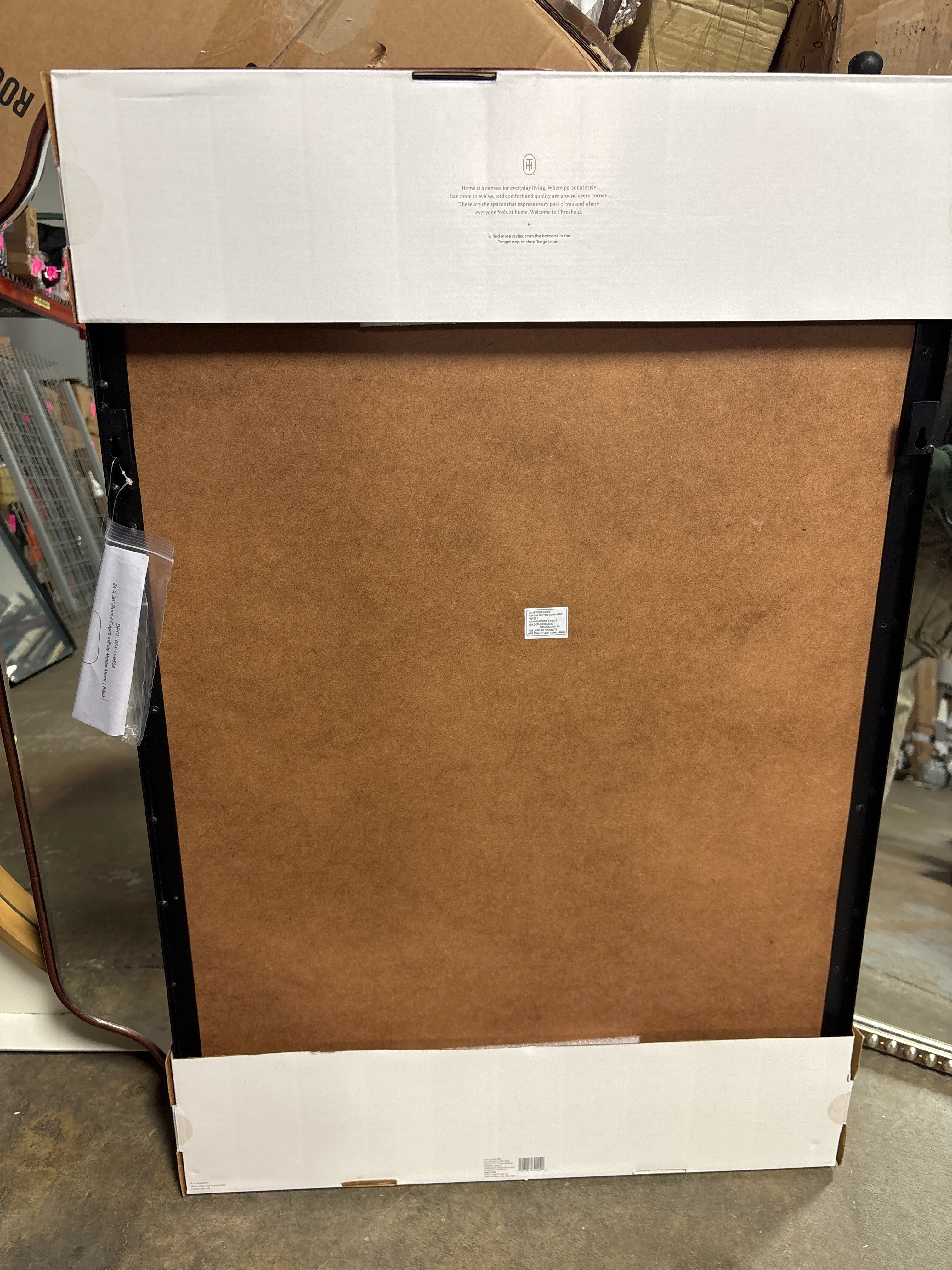24" x 36" Infinity Mantle Mirror Black Finish SHOWROOM ITEM - Image 4