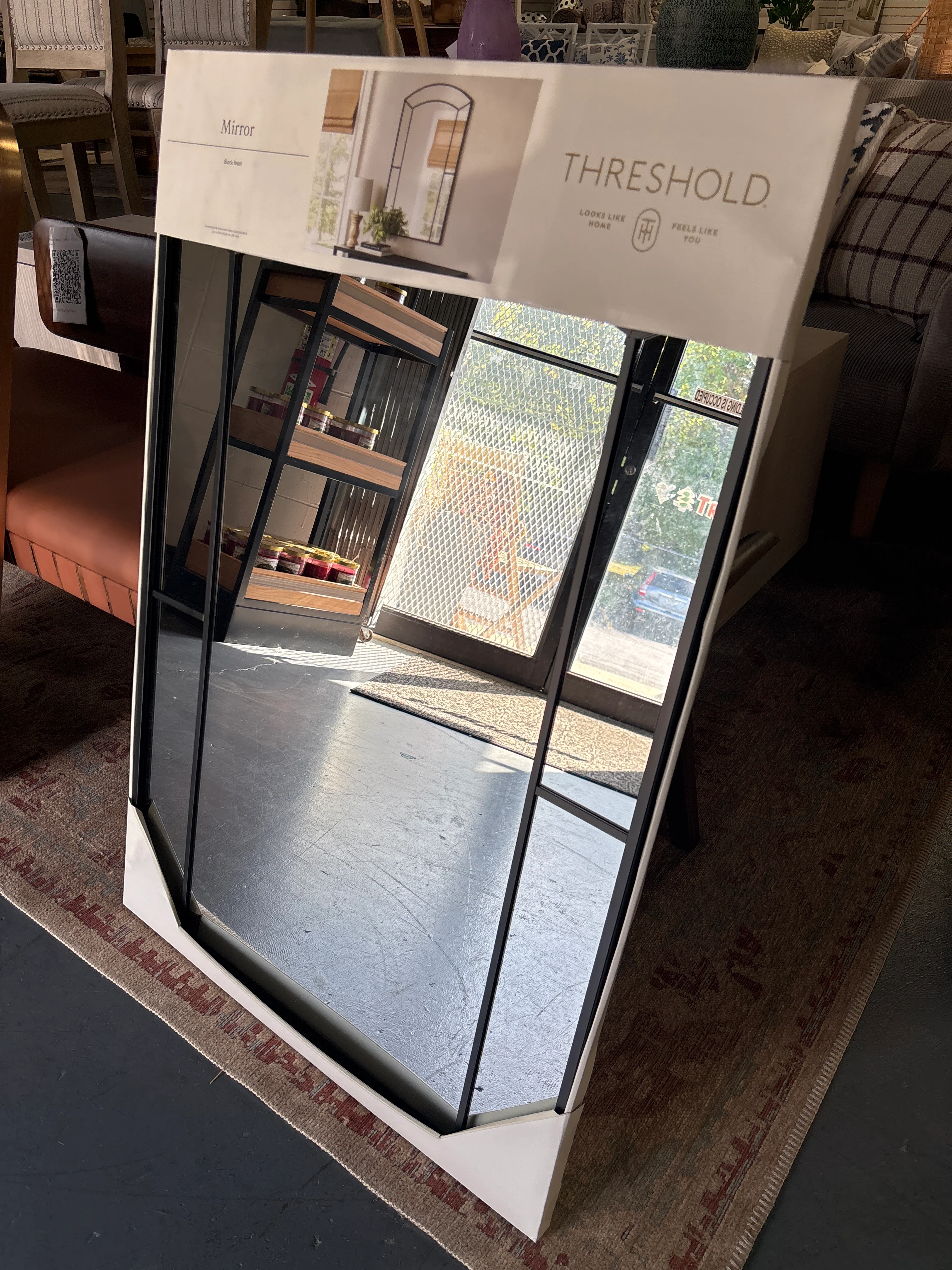 24"x 36" Window Pane Wall Mirror - Black SHOWROOM ITEM - Image 2
