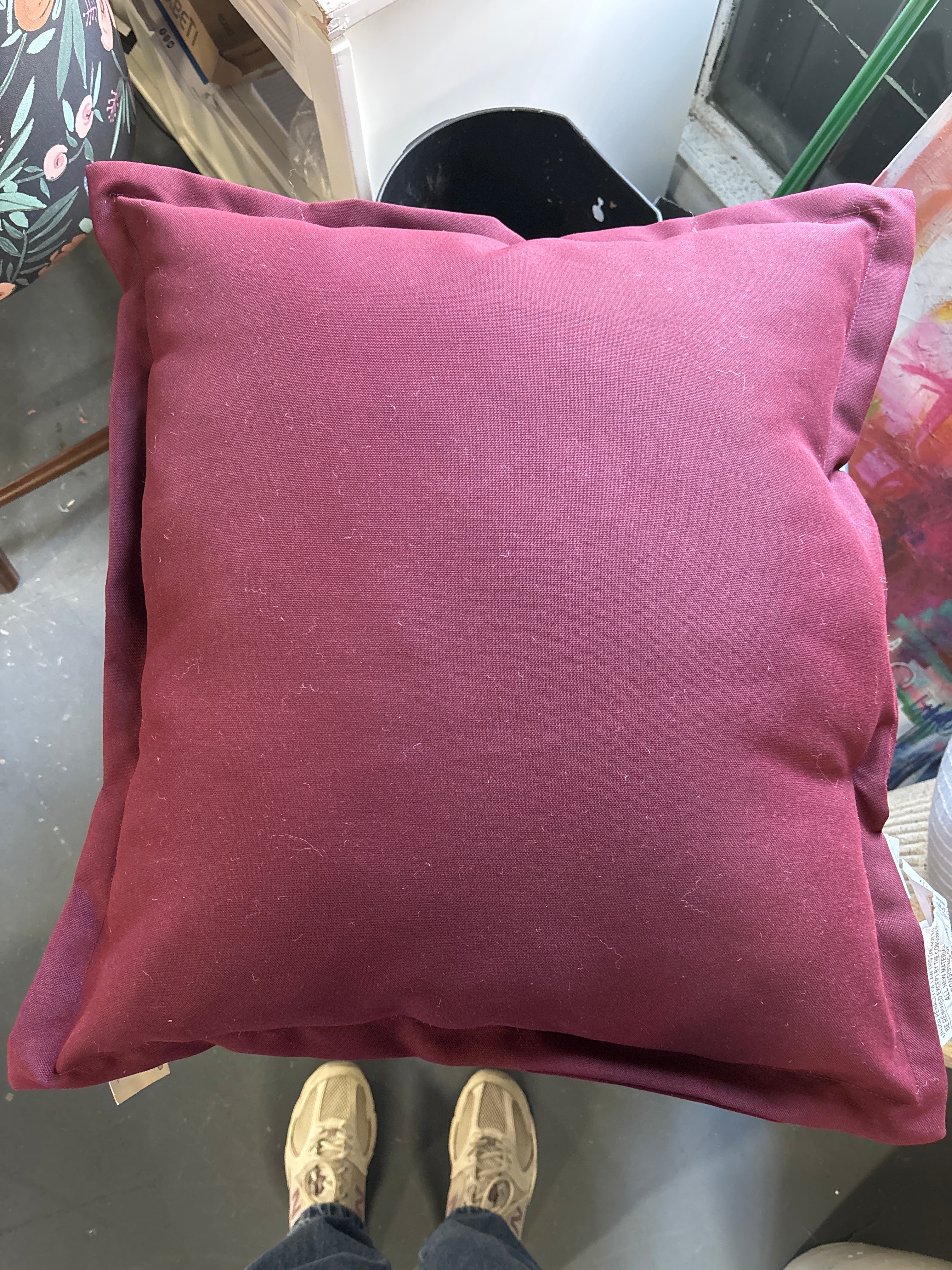 24"x26" Woven Outdoor Deep Seat Back Cushion - Maroon SHOWROOM ITEM - Image 2