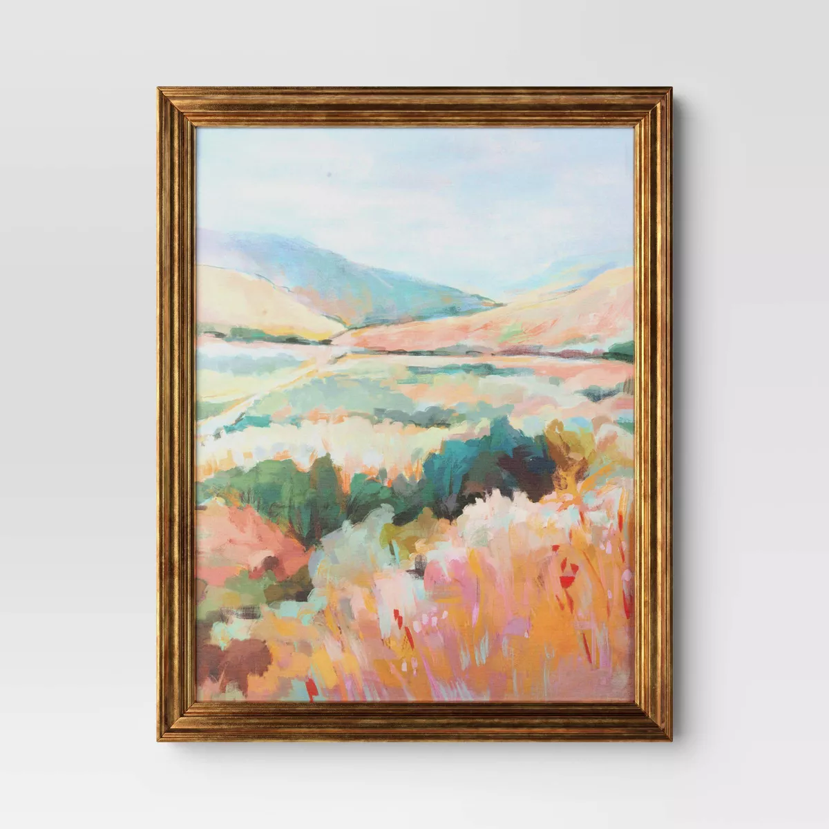24"x30" Colorful Landscape Canvas Board Framed Art SHOWROOM ITEM