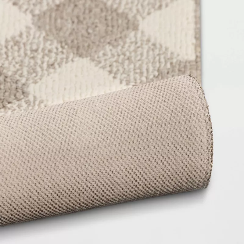 2'4"x7' Gingham Washable Runner Rug Heathered Gray/Ivory - Image 2