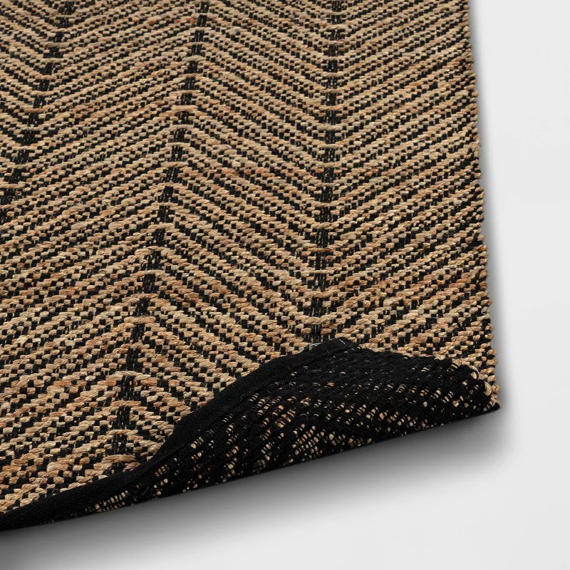 Handloom Chevron Runner Rug Black - 2'4"x7' - Image 2