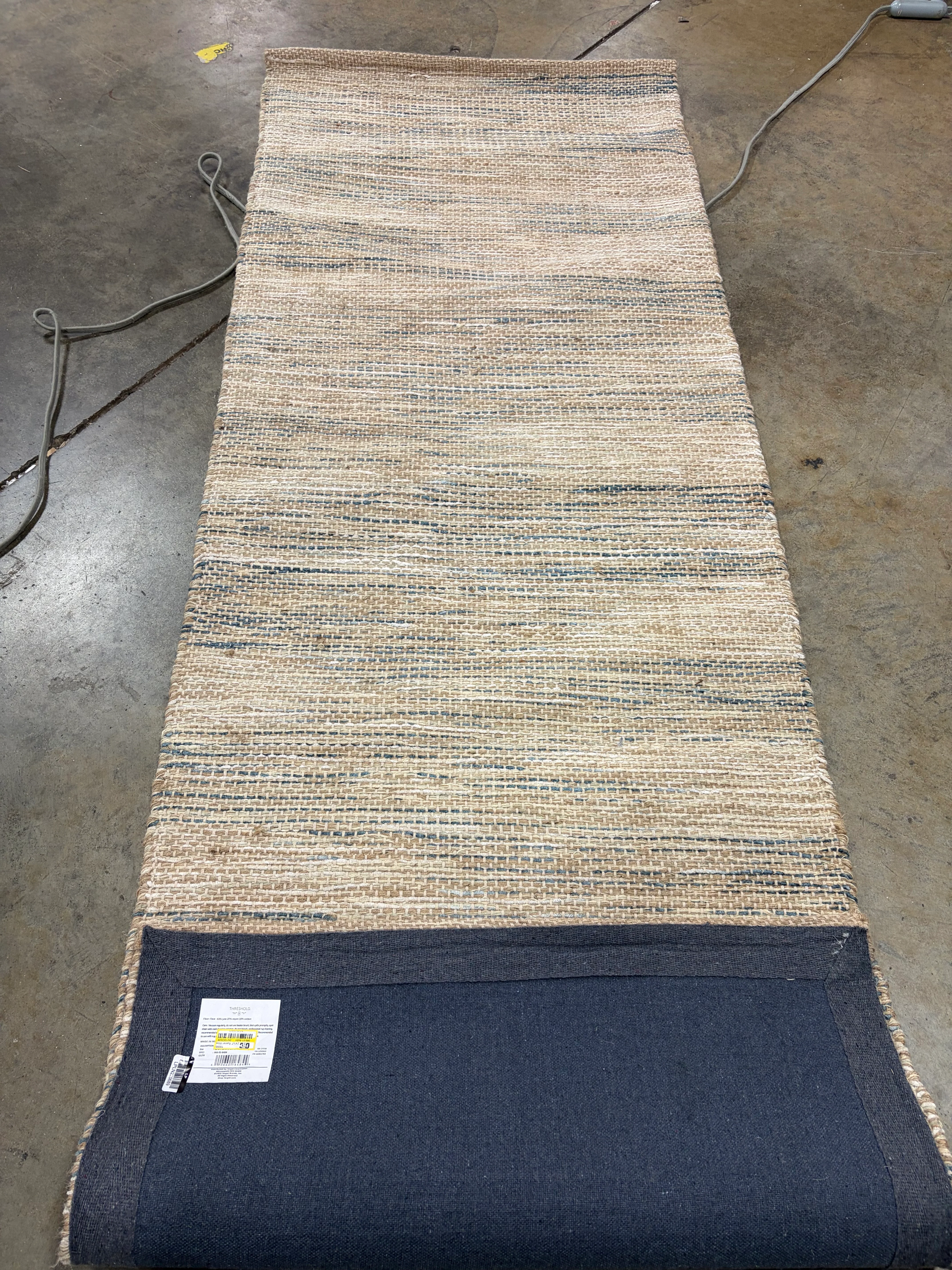 Handmade Multi-Stripe Woven Rug Beige 2'4"x7' Runner - Image 4