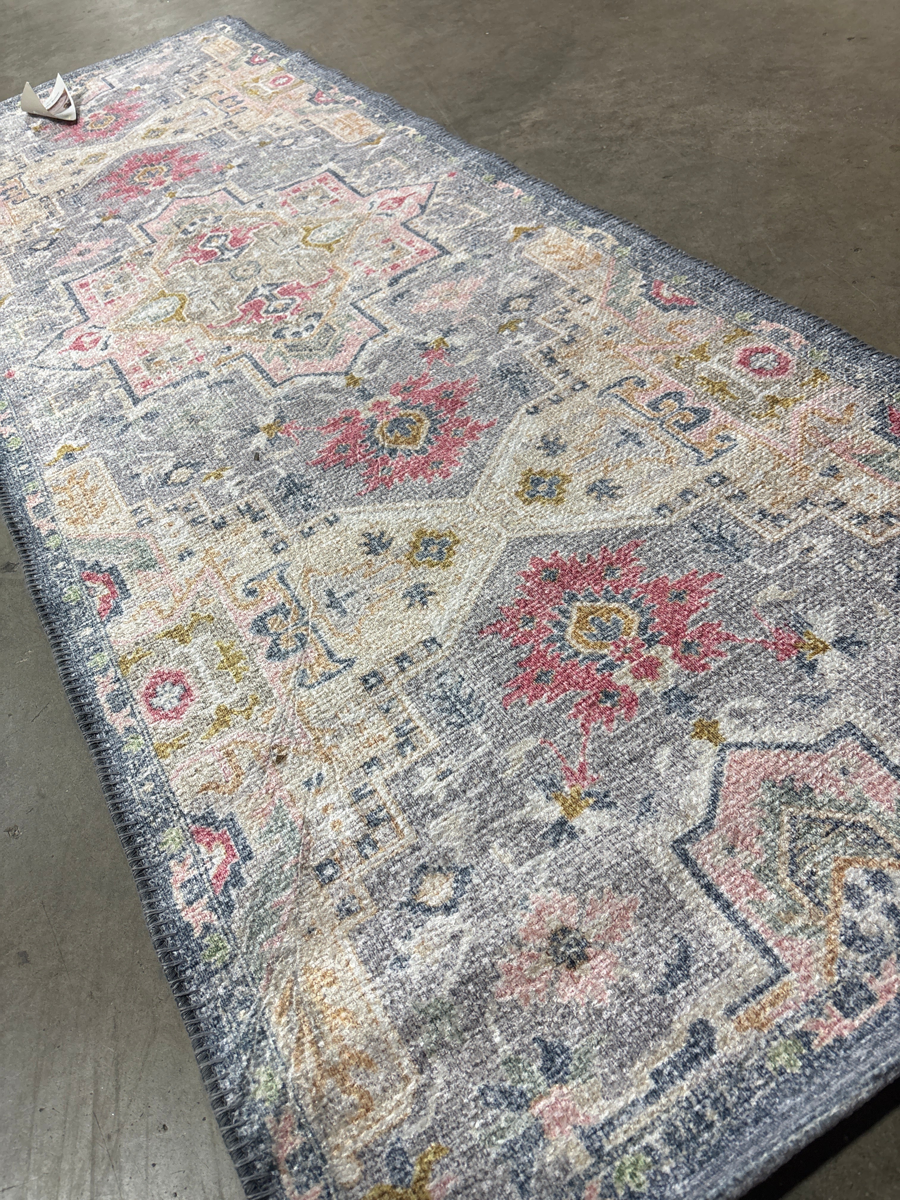 2'4"x7' Washable Zebrina Medallion Persian Style Printed Runner Rug Light Yellow/Blue - Image 3