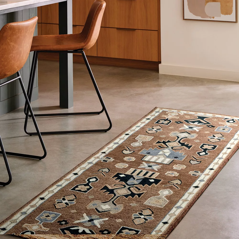 2'4"x7' Wool Tufted Runner Rug Brown - Image 2