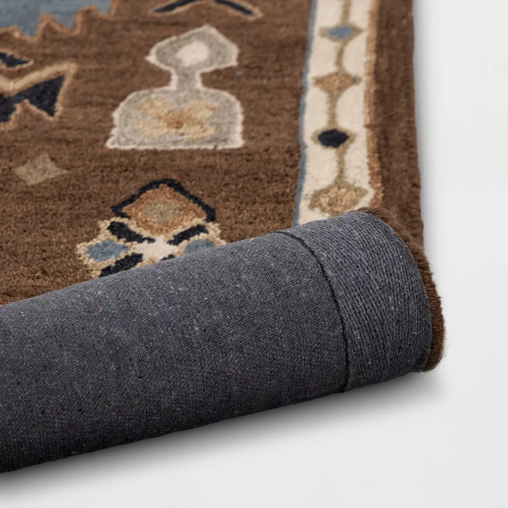 2'4"x7' Wool Tufted Runner Rug Brown - Image 3