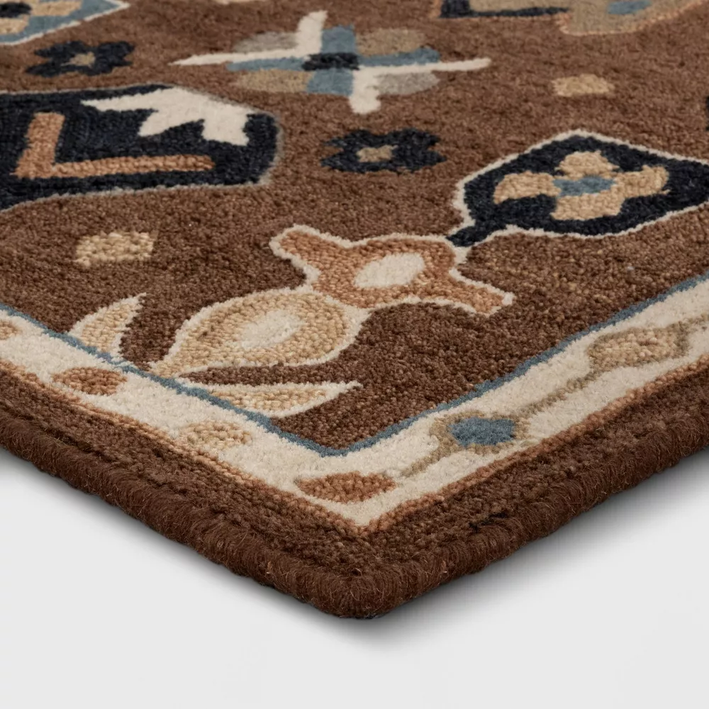 2'4"x7' Wool Tufted Runner Rug Brown - Image 4