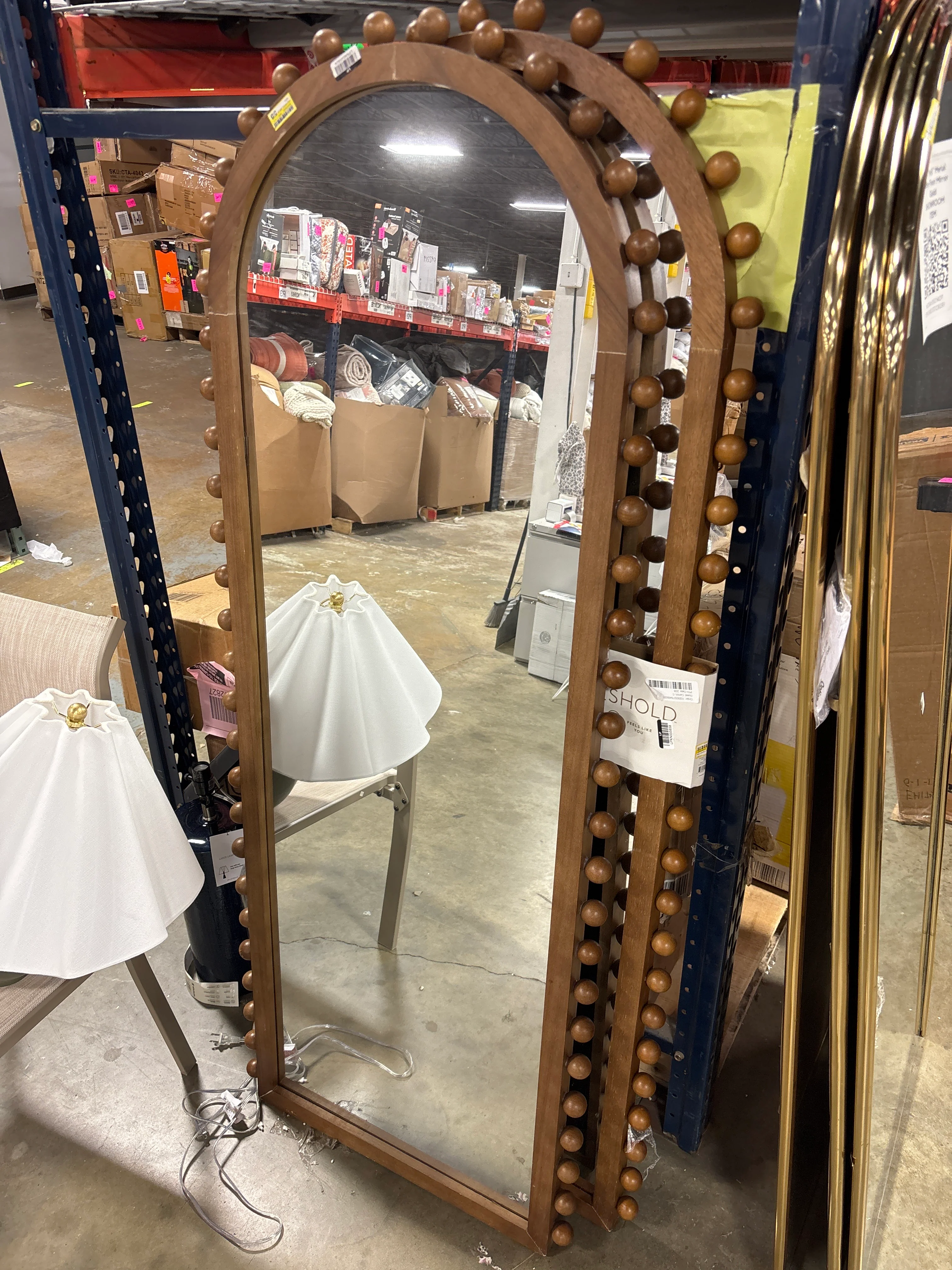 25"x65" Carved Beaded Floor Mirror SHOWROOM ITEM - Image 2