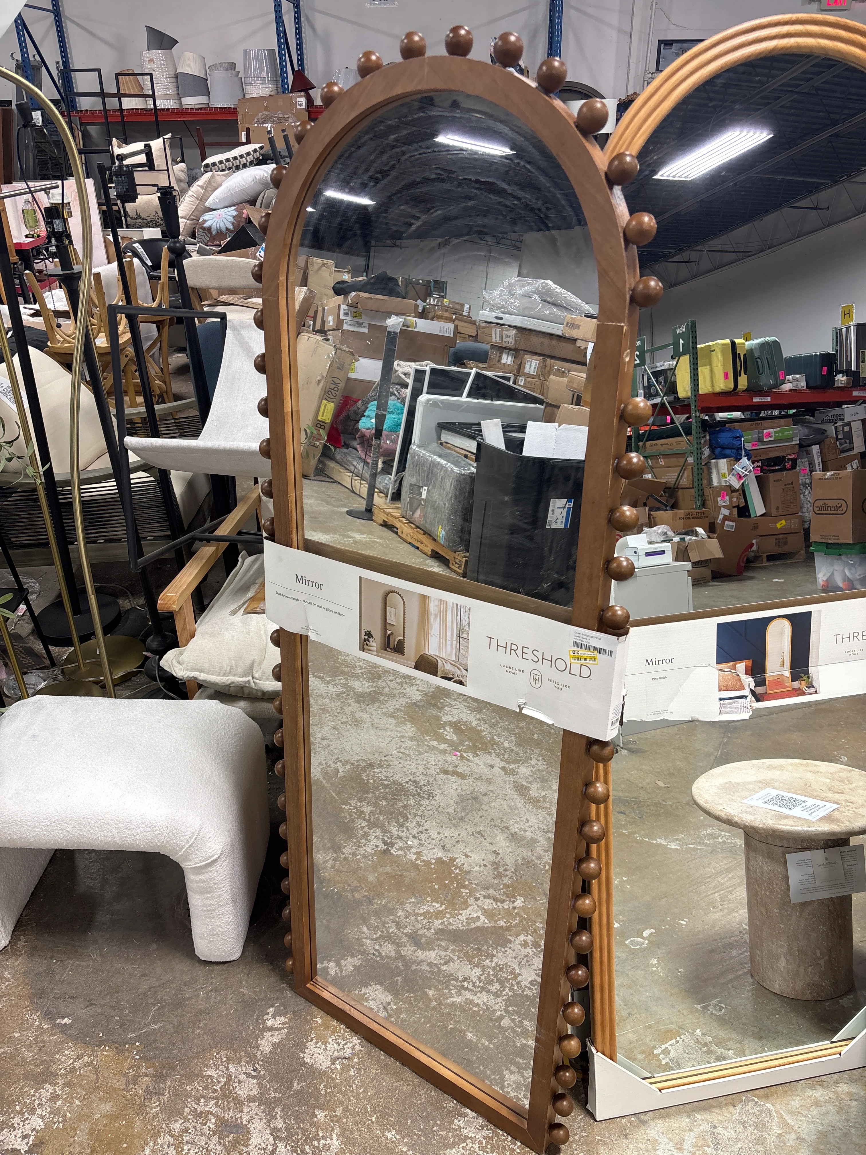 25"x65" Carved Beaded Floor Mirror SHOWROOM ITEM - Image 2
