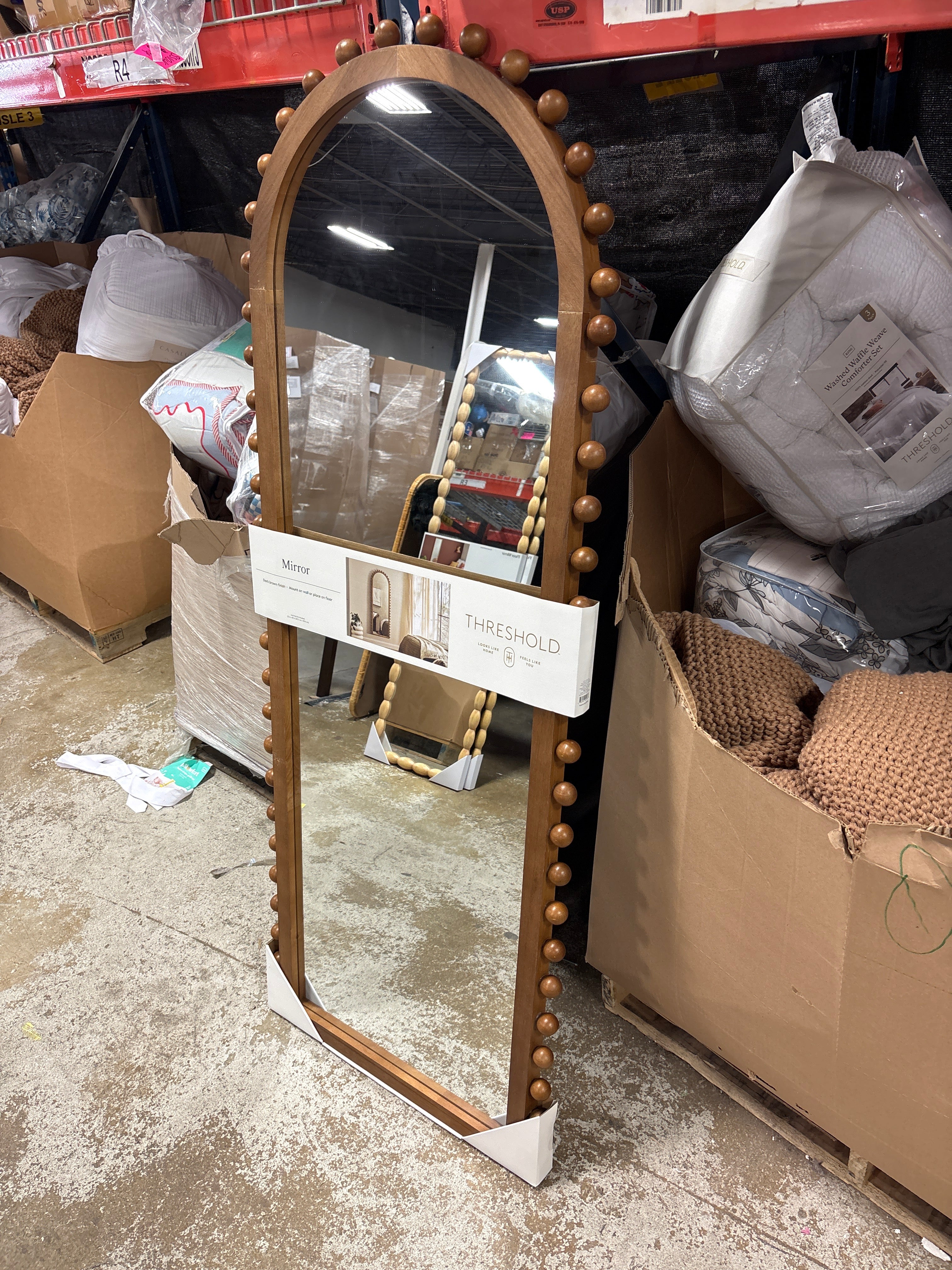 25"x65" Carved Beaded Floor Mirror - Threshold™ SHOWROOM ITEM - Image 2
