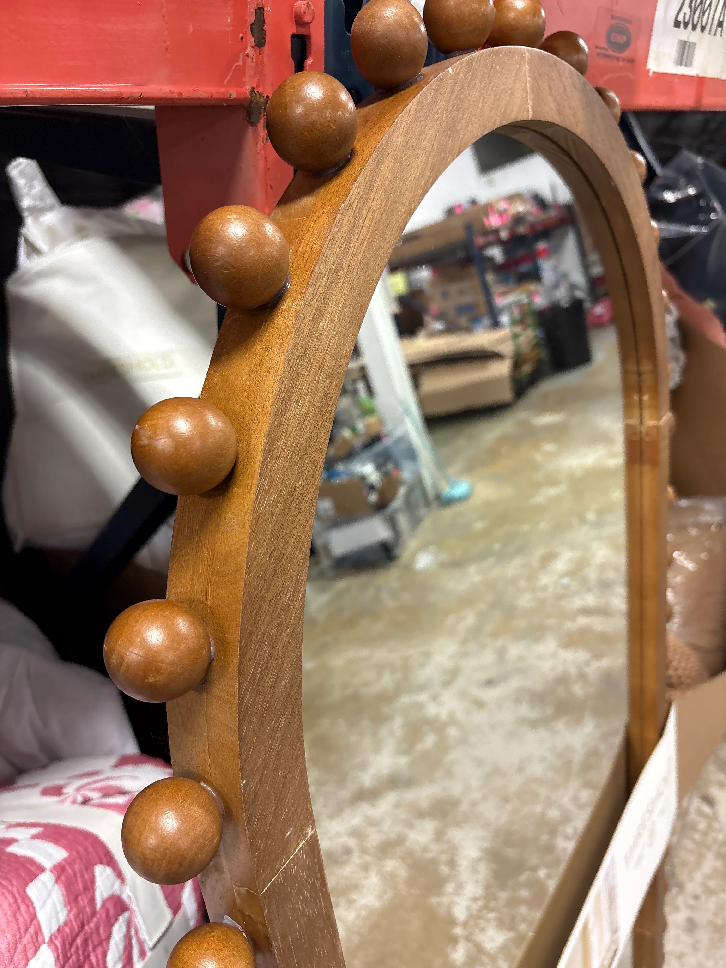 25"x65" Carved Beaded Floor Mirror - Threshold™ SHOWROOM ITEM - Image 3