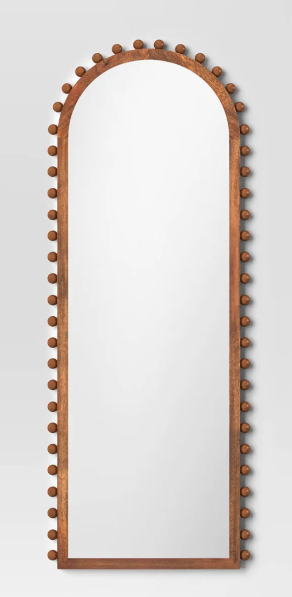 25"x65" Carved Beaded Floor Mirror - Threshold™ SHOWROOM ITEM