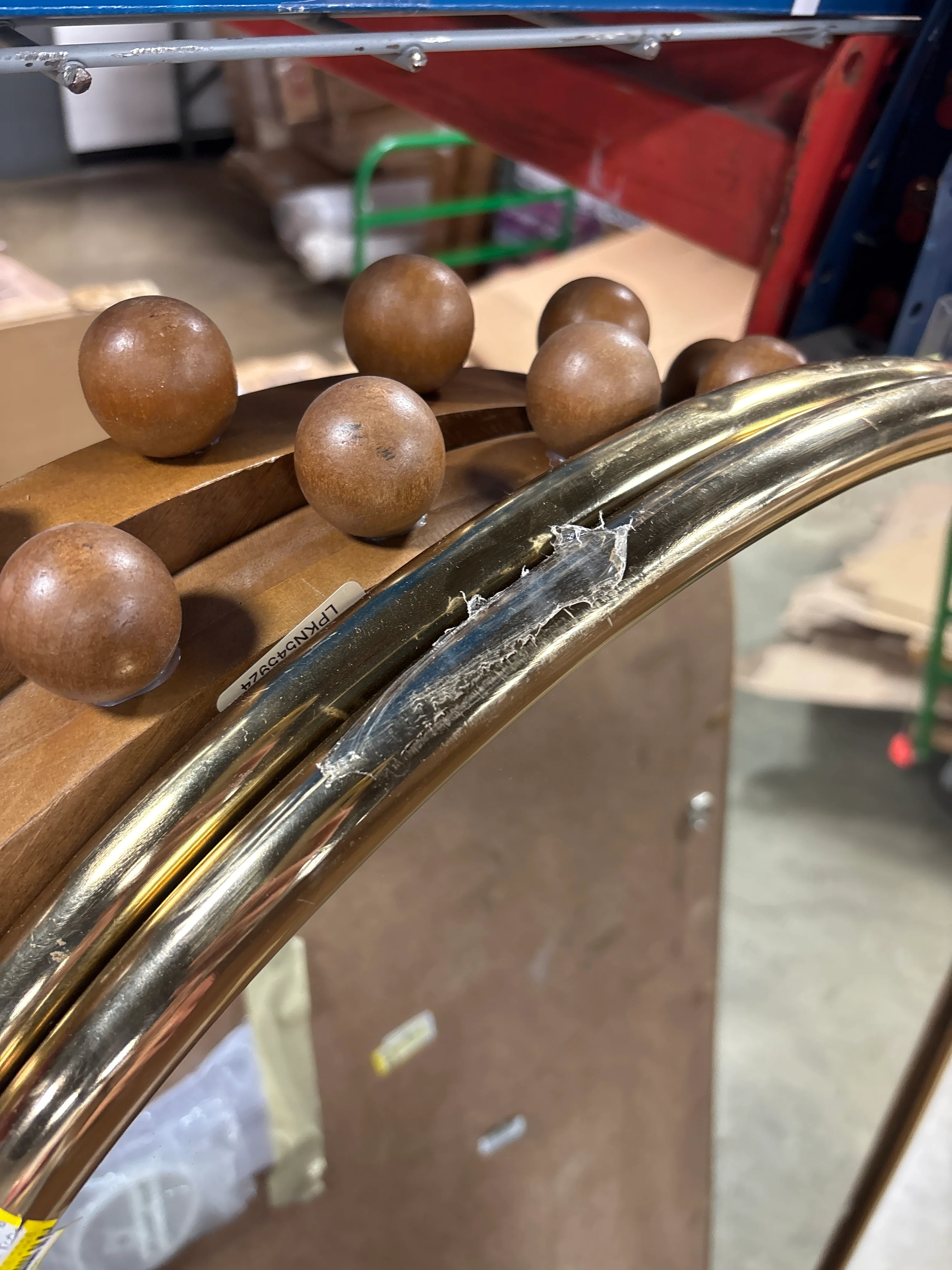 25"x65" Metal Tube Floor Mirror Gold SHOWROOM ITEM - Image 4