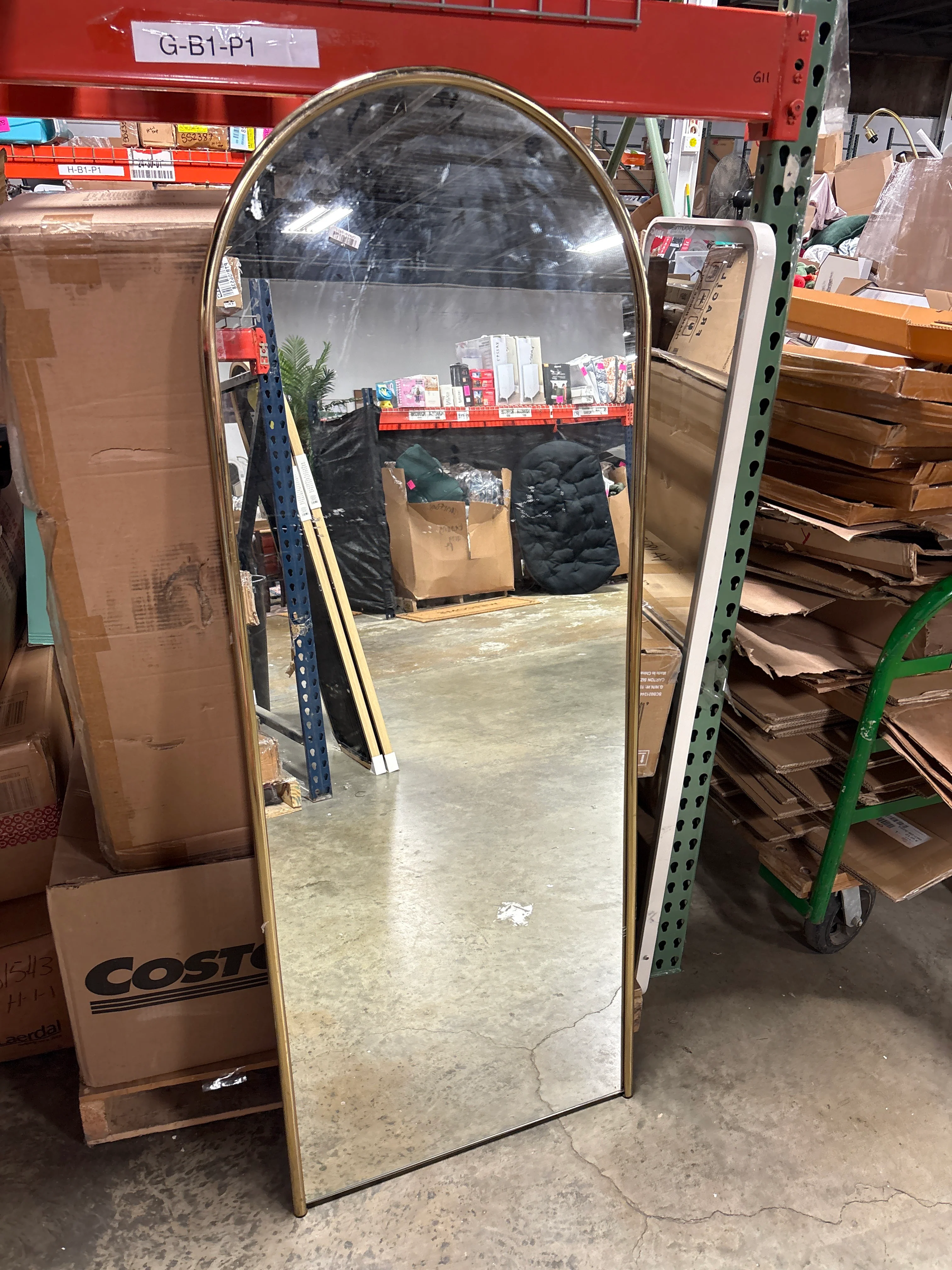 25"x65" Metal Tube Floor Mirror Gold - Threshold™ SHOWROOM ITEM - Image 2
