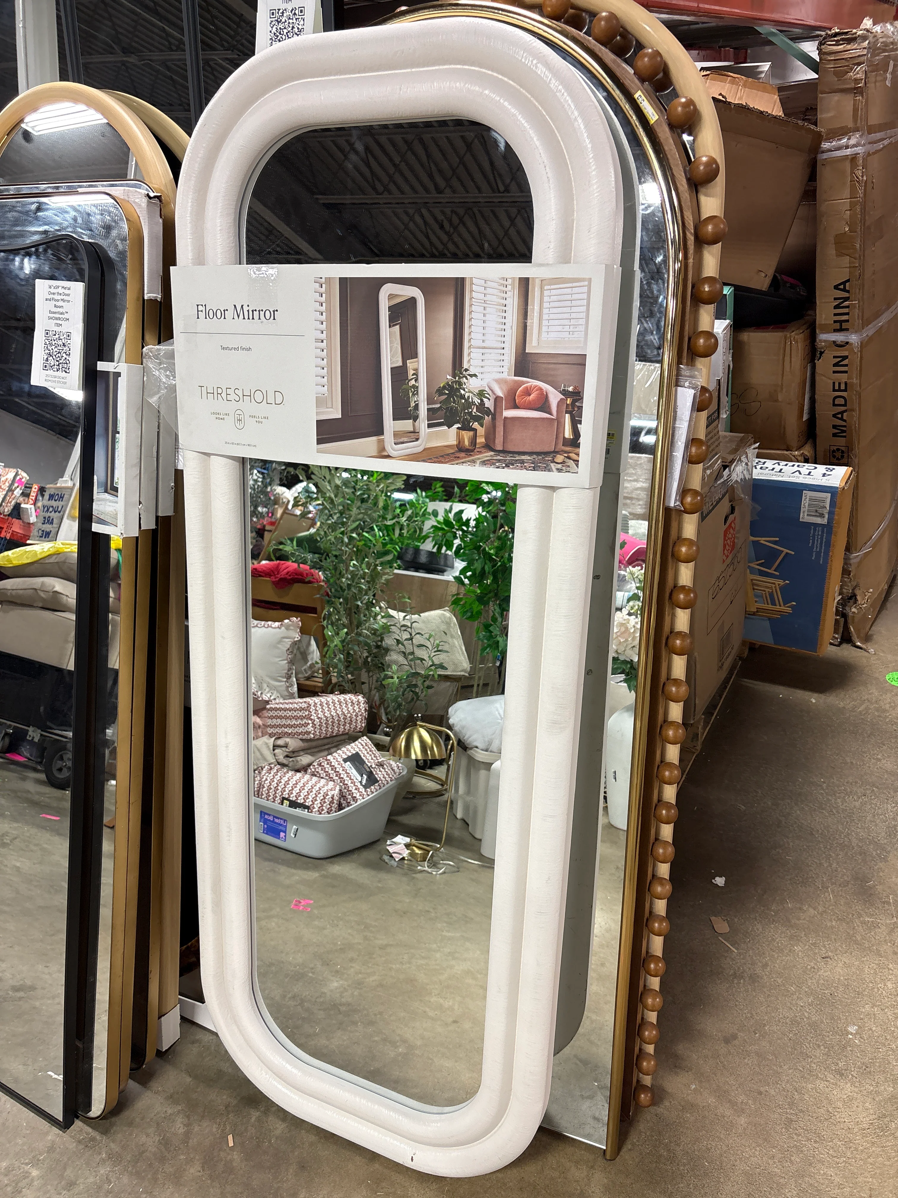25"x65" Textured Floor Mirror White - Threshold™ SHOWROOM ITEM - Image 2