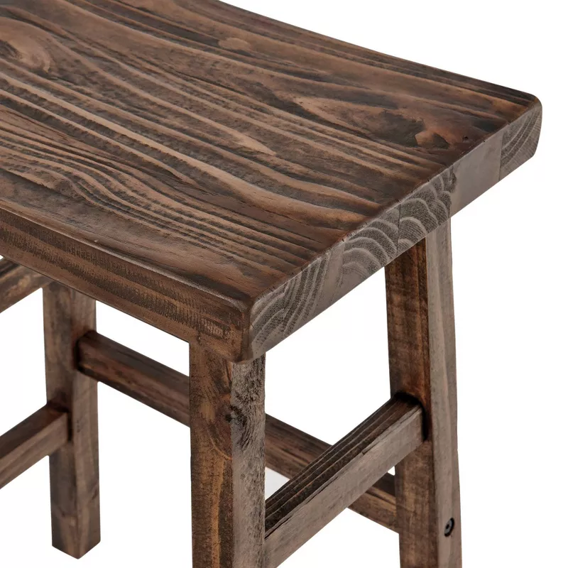 Counter Height Barstool Hardwood Natural - Pine Wood - Image 5