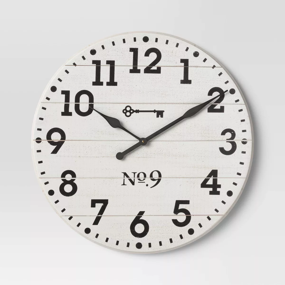26" Farmhouse Wood Wall Clock White - Threshold - SHOWROOM ITEM